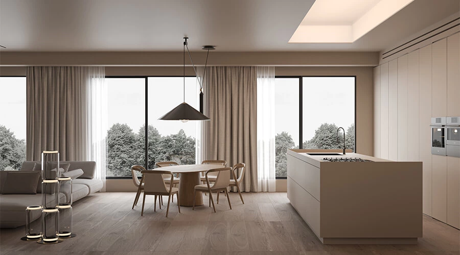 Moderne minimalističke kuhinjske ormare i dizajn ostrva
