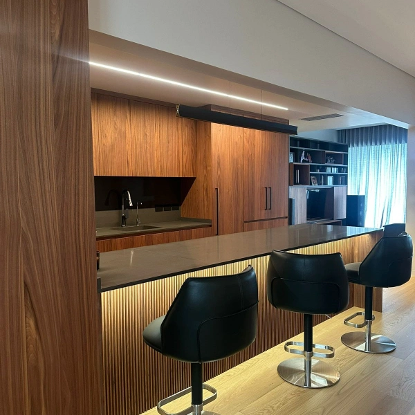 Modern Luxury Apartment Custom Cabinet Project with Warm Walnut Finishes Case image (1).webp