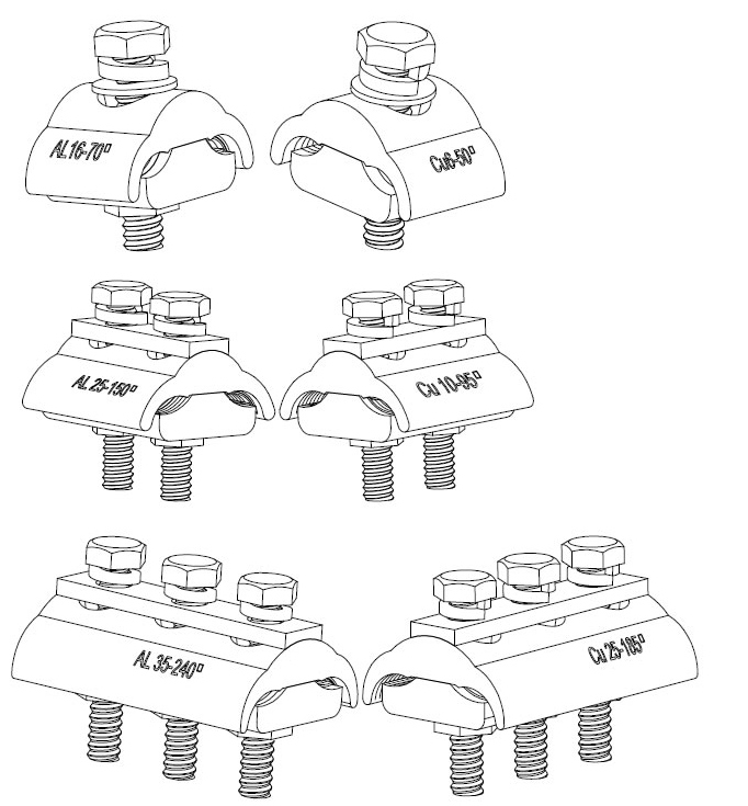 15-185 AL Type Single bolt Overhead line PG cable connector clamp  supplier