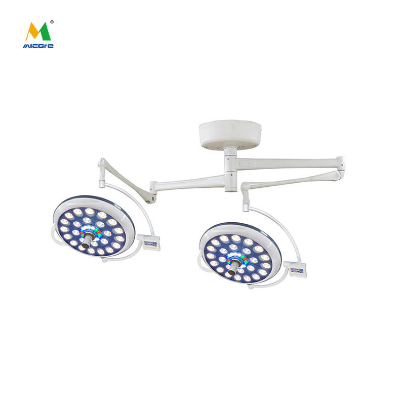 MICARE MULTI-COLOR E500/500 Lâmpada cirúrgica giratória com luz dupla para sala de cirurgia