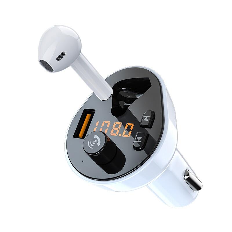 GXYKIT G57 QC3.0 USB Headset Car Charger Aux Audio Privacy Protection Bluetooth 5.0 Wireless Fm transmitter Car MP3 Player With Earphone