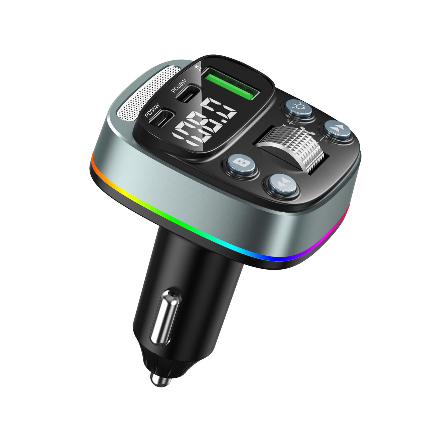 GXYKIT GZ08 Bluetooth 5.4 FM Transmitter Dual PD Fast Car Charging Wireless Modulator Radio Handsfree Music Audio Car MP3 Kit