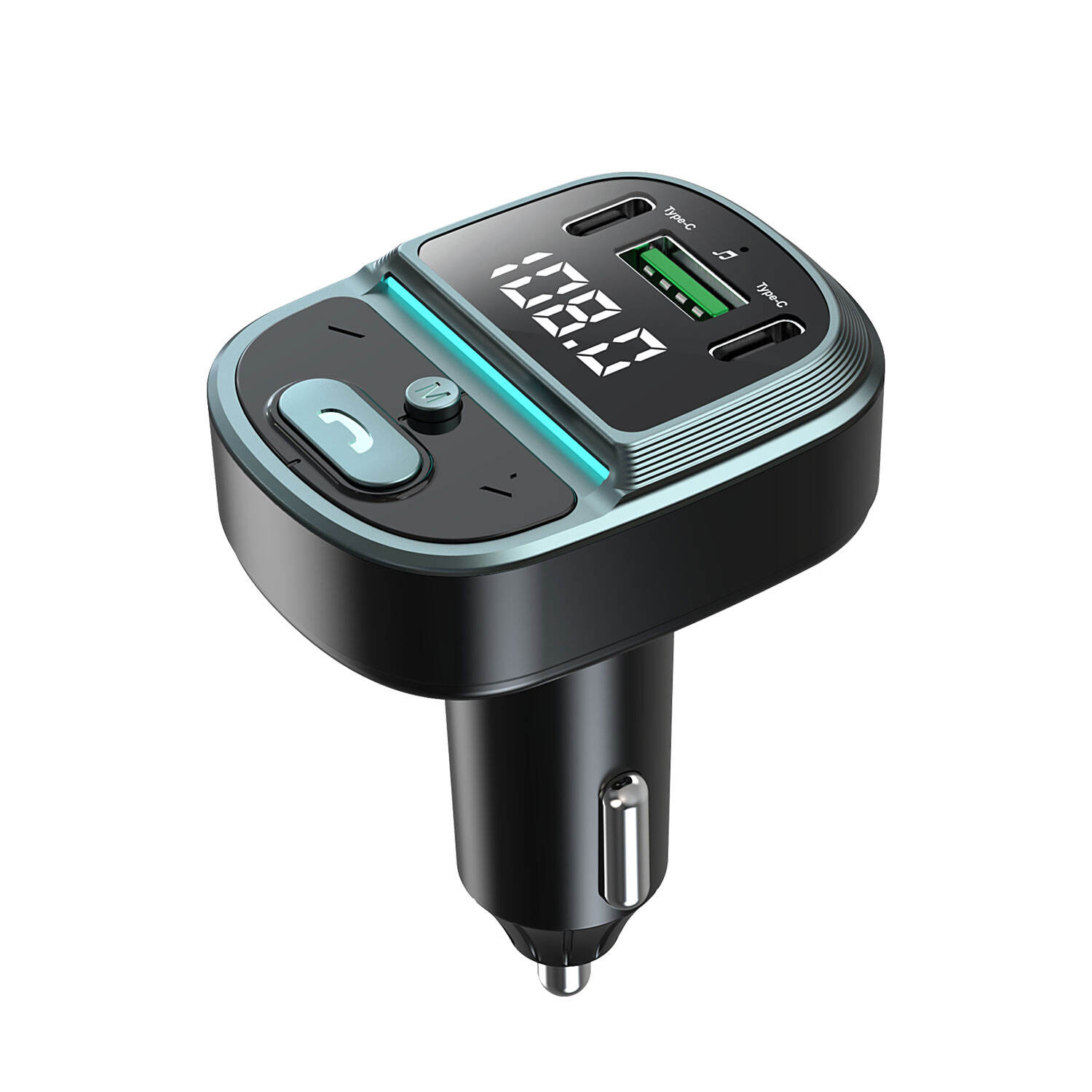 GXYKIT GZ07 New Bluetooth 5.4 Car FM Transmitter PD Type-C Dual USB Fast Charger Car Adapter Handsfree Radio Modulator MP3 Player