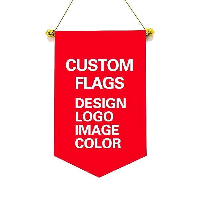 Custom Design Silk Satin Canvas Double Sided Printing Wall Hanging Flag Podium Pennant Banner Souvenir for Decoration