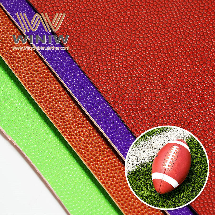 0.8mm Elastic Artificial Making Rugby Microfiber PU Leather Material