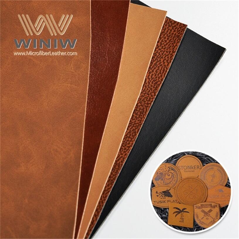 1.4mm Flat Straight Branding Emblem Tags Imitation Microfiber Leather