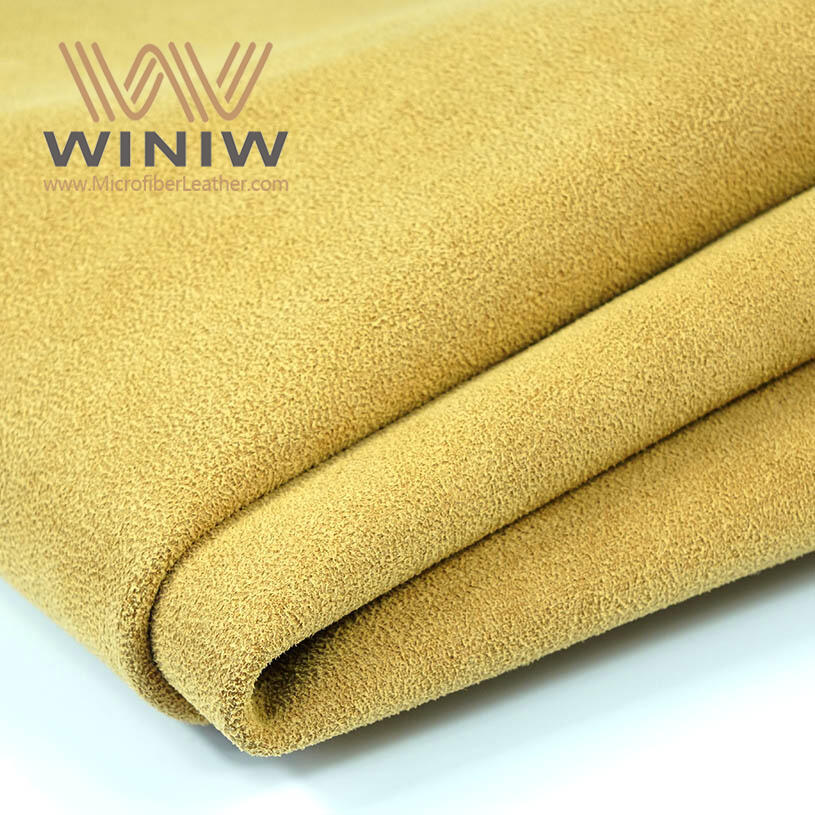 1.2mm Yellow Soft And Supple Synthetic Microfiber Suede Leather