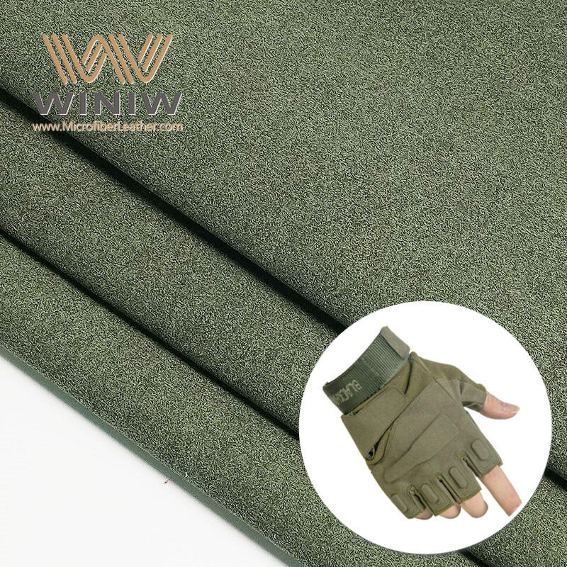 Kulit Buatan Ultrasuede Pu 0.6mm Untuk Membuat Sarung Tangan Bersepeda