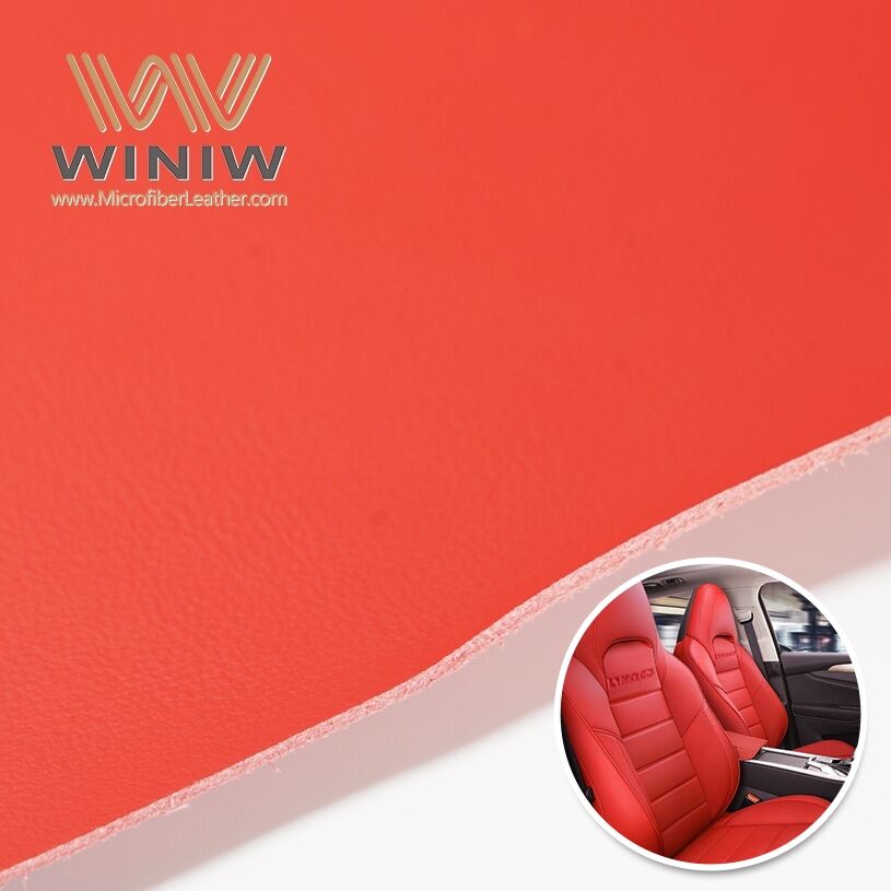 Red Moisture Resistance Synthetic Microfiber Leather For Vehicle Seat