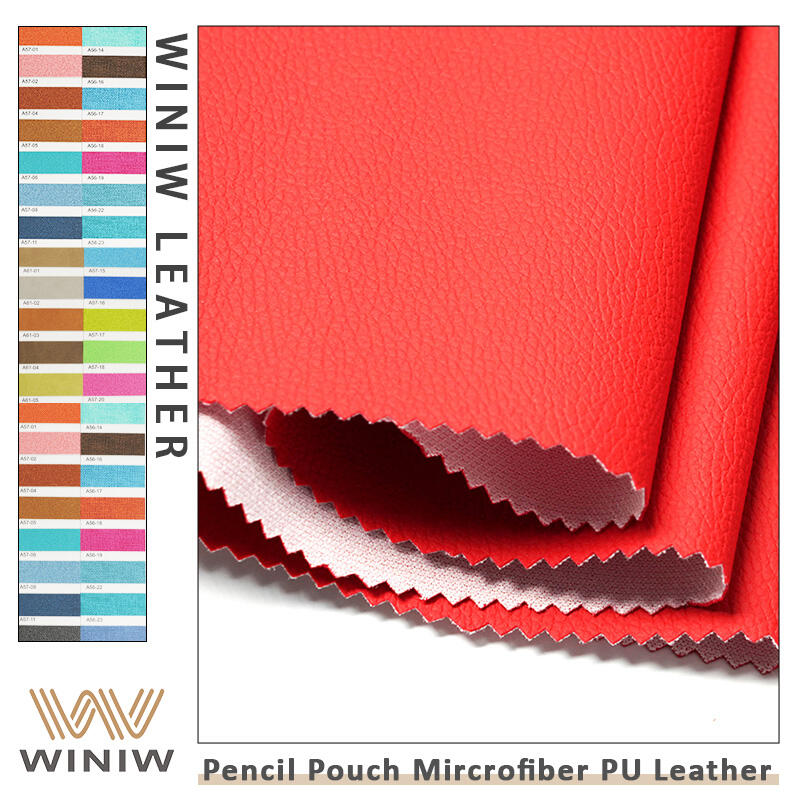 0.5mm Softness And Toughness Synthetic Leather PU Cloth For Pencil Pouch