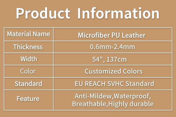 Microfiber PU Synthetic Leather