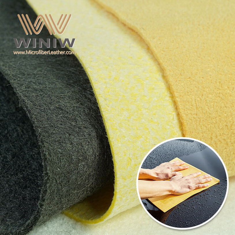 0.6mm High Utilization Making Car Cleaning Cloth Suede Microfiber Leather