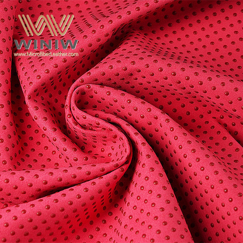 Upholstery Red Suede Uniform Thickness Imitation Microfiber Fabric