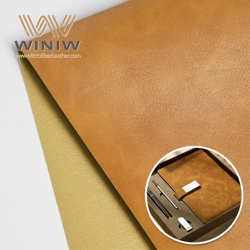 0.7mm Breathable PU Leather Microfiber Vegan Fabric For Notebook Cover