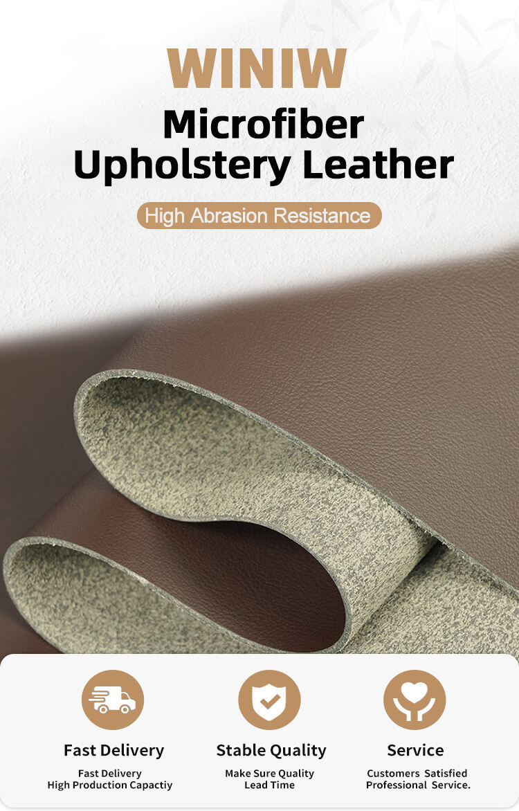 Waterproof Microfiber Synthetic Leather Fabric Sofa Upholstery Material factory