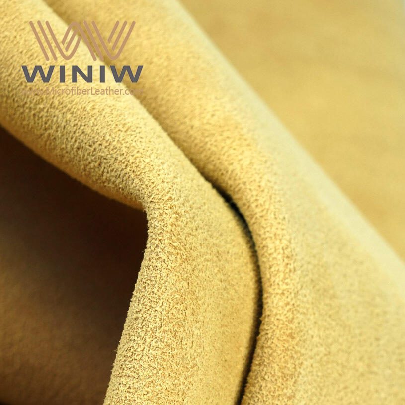 Yellow Soft And Supple 1.4mm Synthetic Microfiber Suede Leather