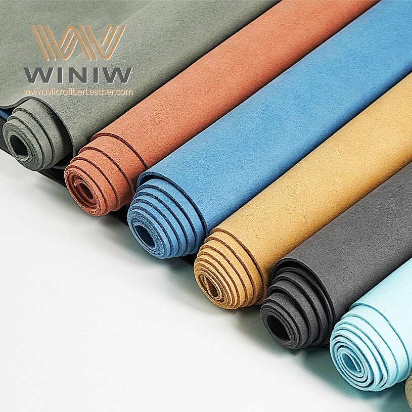 Cyan Color 1.6mm Micro Fiber Good Drapeability Suede Fabric Leather