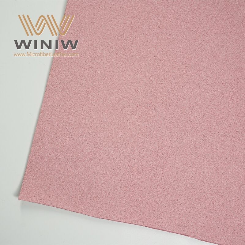 Pink Textured Surface Materials Imitation Microfiber Suede Leather