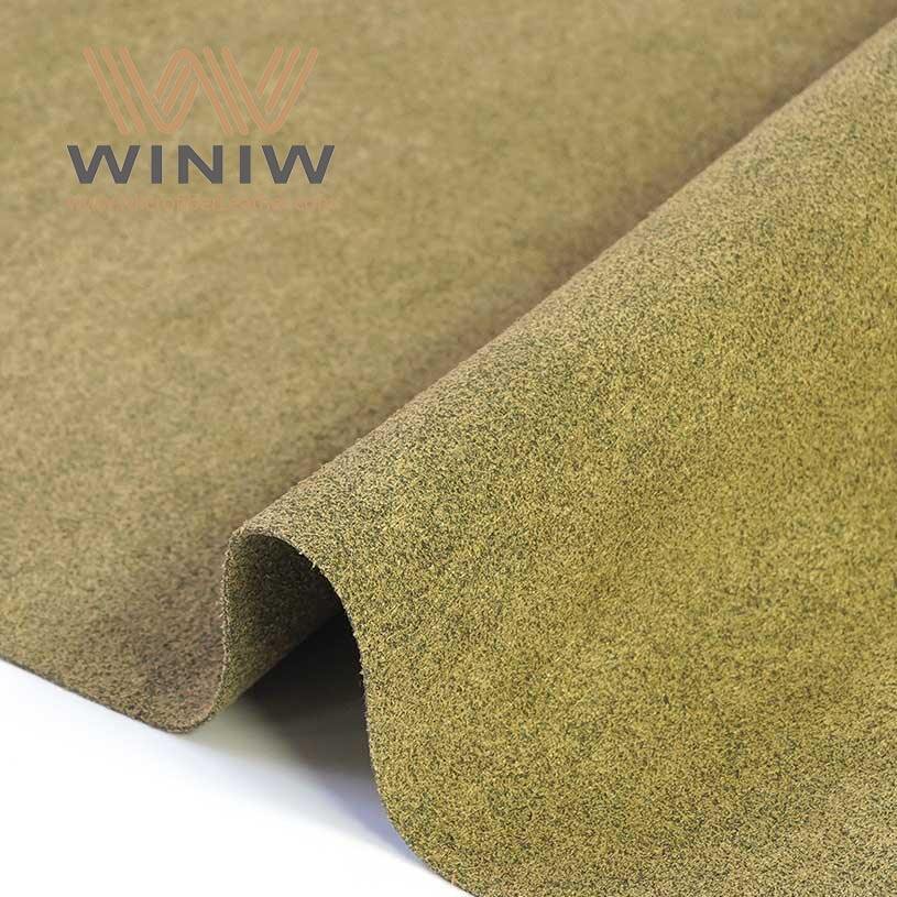 Yellow Color Highly Durable Artificial Microfiber Suede Leather Fabric