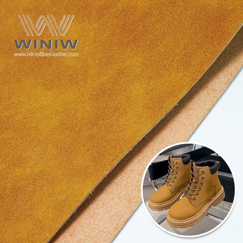 Weatherability Microfiber Artificial Leather Boots Suede Material