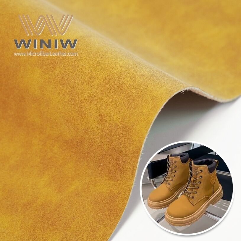 High Durability Microfiber Imitation Suede Boots Leather Material