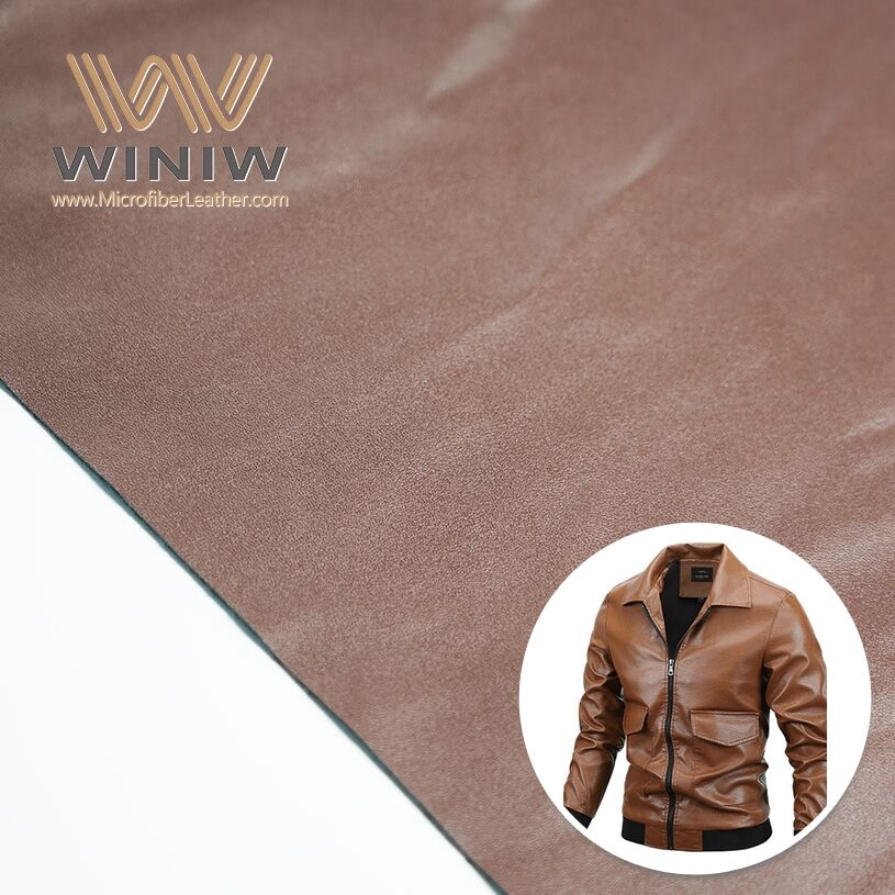 Unique Grain Pattern PU leather jacket Microfiber Leather