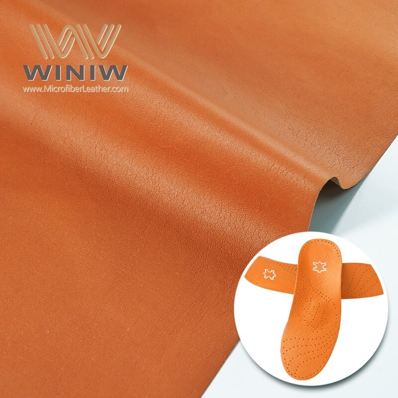 Orange Color Tensile Strength Sporty Shoes Lining Microfiber Leather