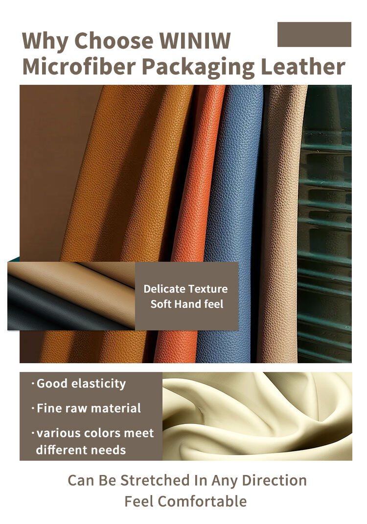 Supple Faux Microfiber Leather Cover Material For Book Cover Making details