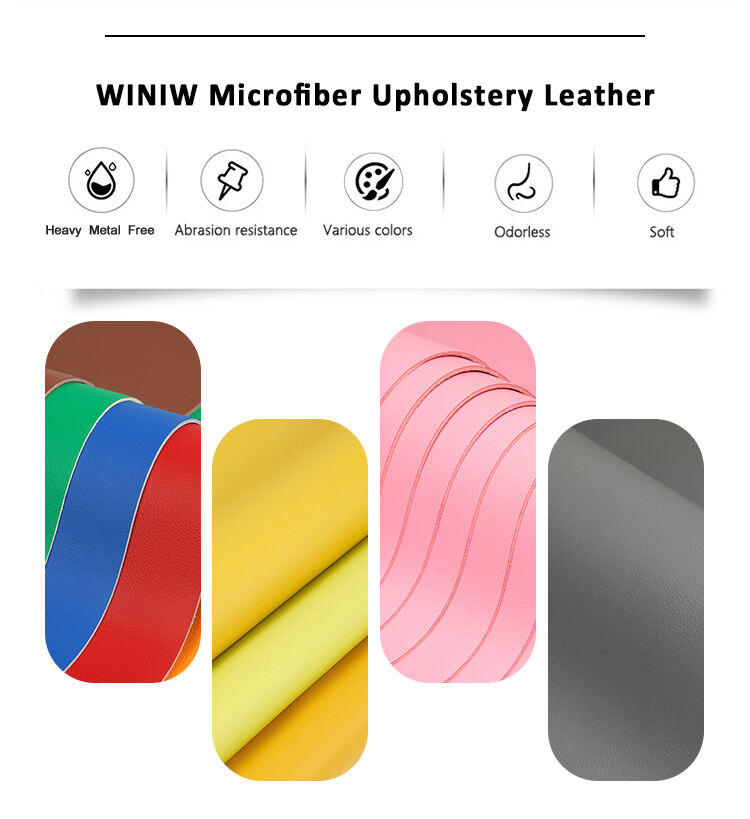 UV Resistant Microfiber PU Material Leather For Furniture Upholstery details