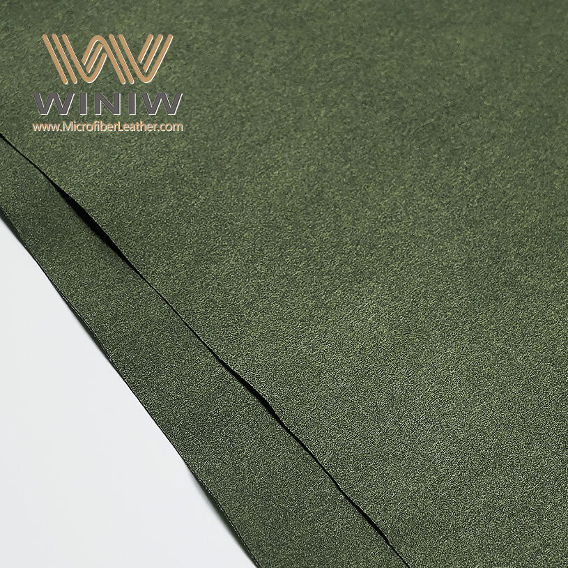 1.2mm Green Microfiber Suede Sturdy Construction Leather