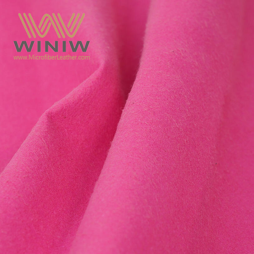 0.8mm Pink Color Stunning Finish Vegan Microfiber Suede Leather