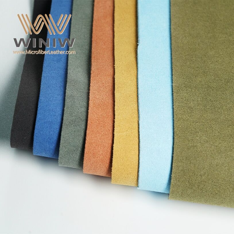 Colorful Resistant To Peeling Synthetic Microfiber Suede Leather