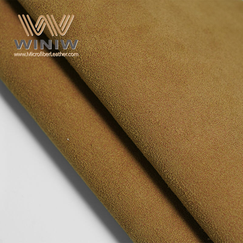 Brown Textile-Like Feel Vegan Microfiber Suede Leather Material