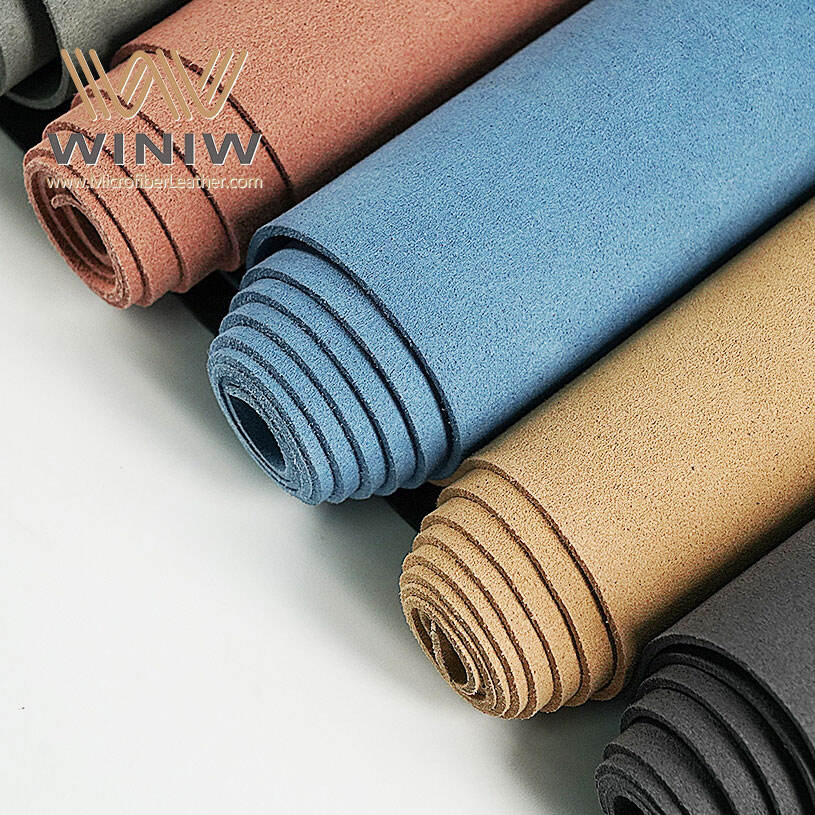 0.8mm Thickness Microfiber Good Drapeability Suede Fabric Leather