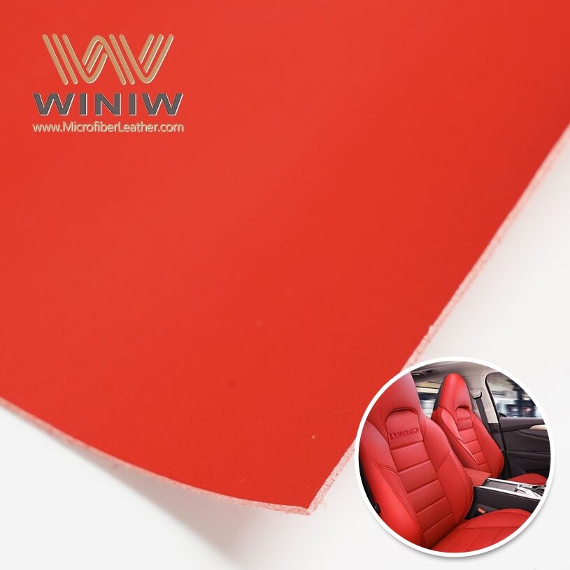 Red Light Texture Synthetic Leather Microfiber For Car Low-Back Seat