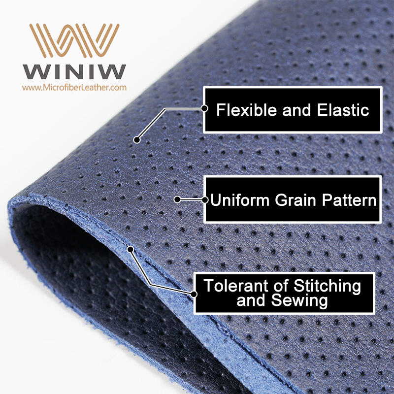 Blue Microfiber Shoes Lining Leather