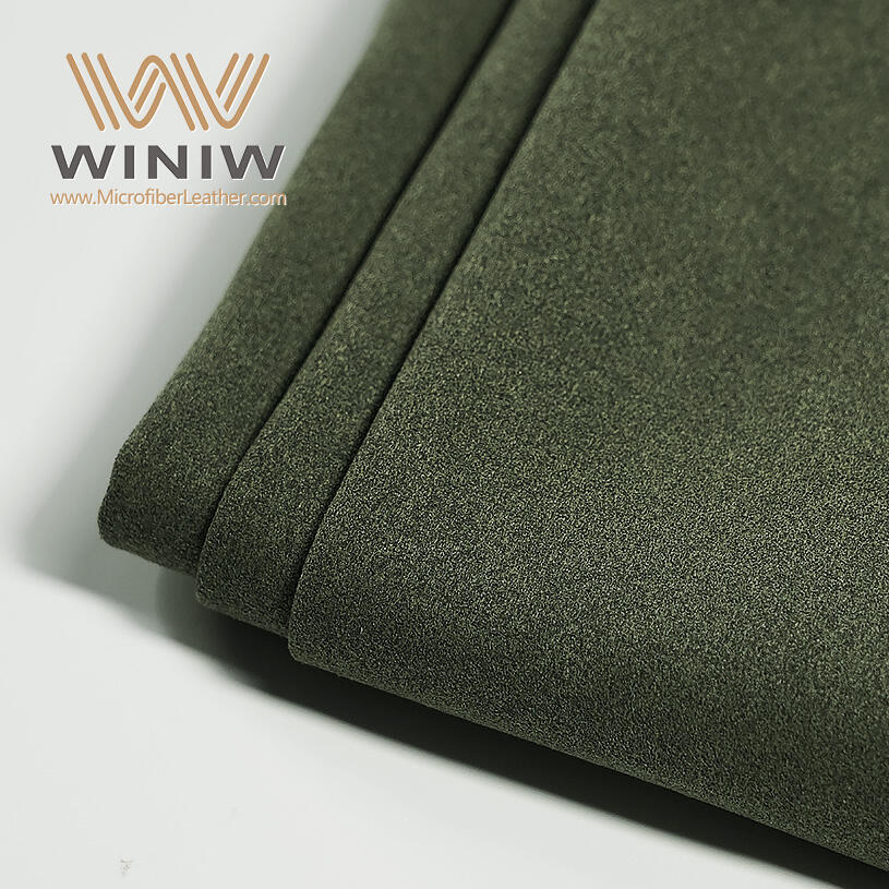 Green Elegant Aesthetic Appeal Microfiber Suede Upholstery Fabrics