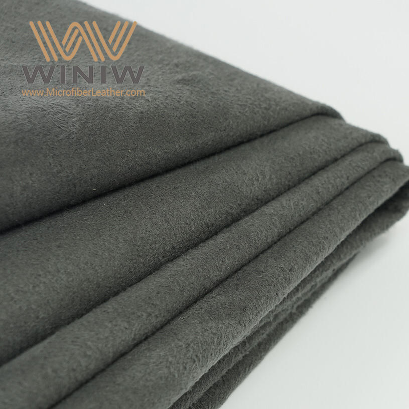 Gray Faux Suede High-Tech Manufacturing Process Micro fiber Leather