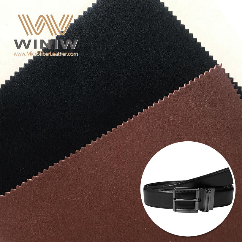 Color Fastness Microfiber Artificial Vegan Belt Leather Fabric