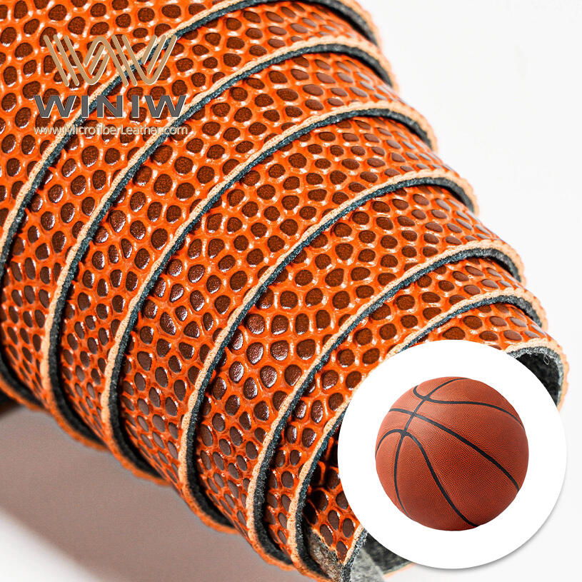 1.6mm Breathability Makibfg BasketBall Polyester Microfiber Synthetic Leather 