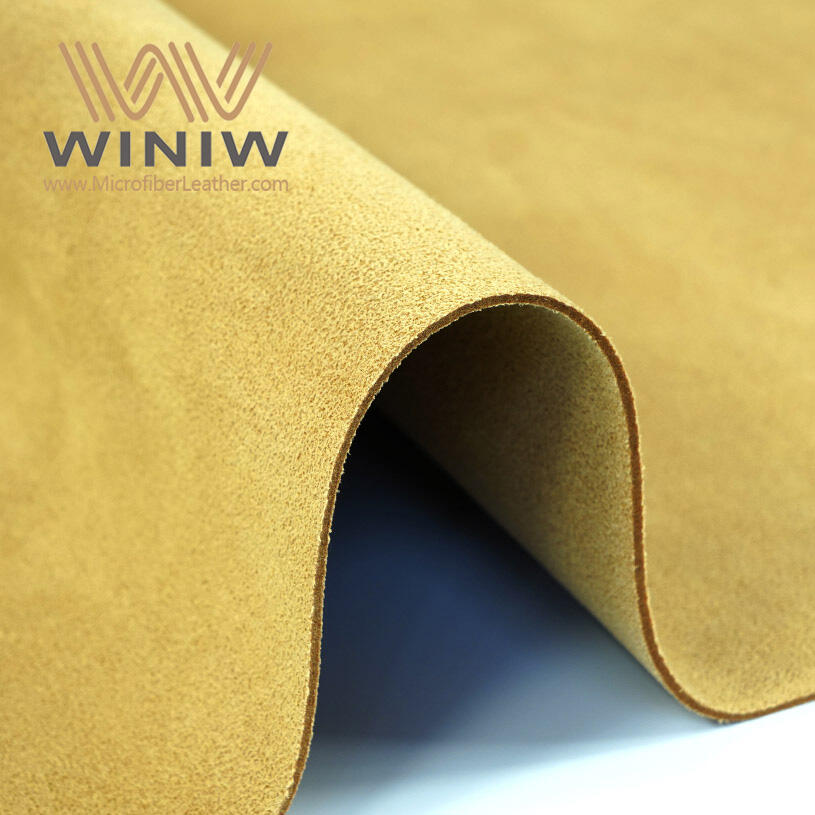 1.0mm Yellow Soft And Supple Synthetic Microfiber Suede Leather