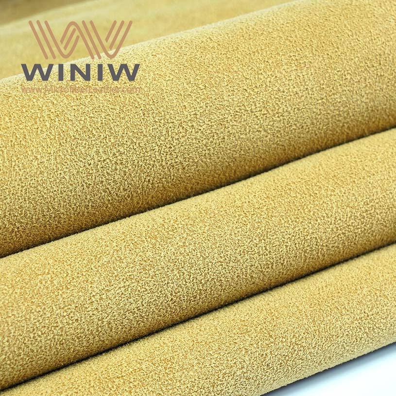 0.7mm Absorbs Shock Imitation Micro Fiber Yellow Color Suede Leather