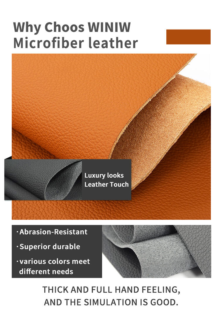 Waterproof Polyurethane Microfiber Leather Car Seat Cloth Making Material details