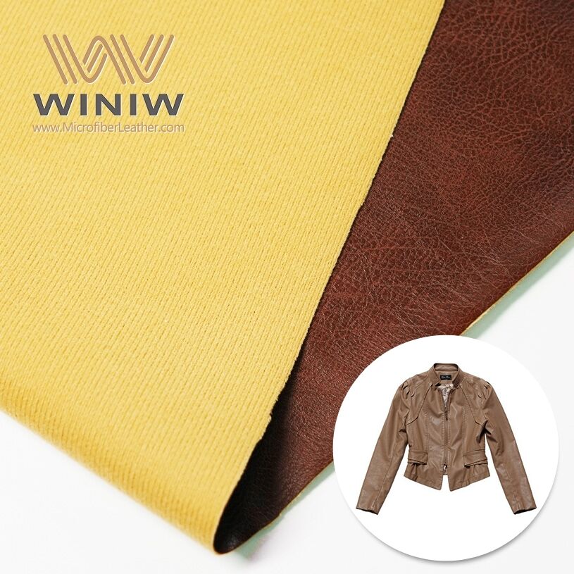 1.5mm Eco-Friendly Sustainable Microfiber Leather For Brown Pea Coat