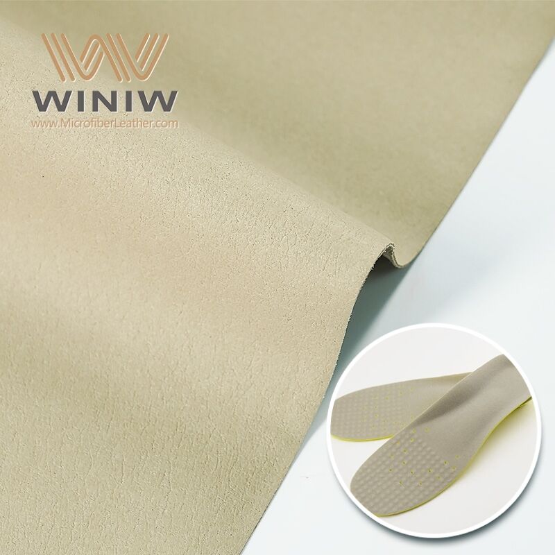 0.8mm Approximate Natural Vegan Footwear Lining Microfiber Leather