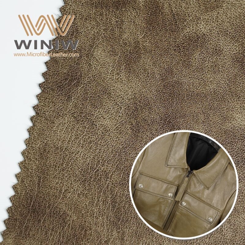 0.6mm Easy To Customize Safety Clothing Faux Leather Microfiber Material