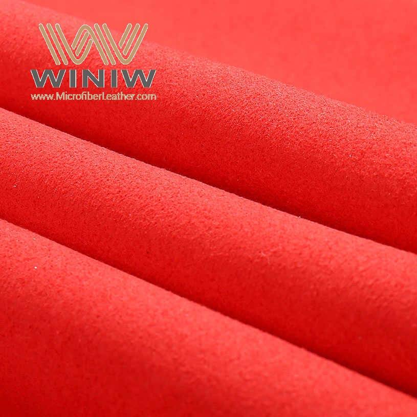 Red 0.8mm Flexible Durable Faux Suede Microfiber Leather