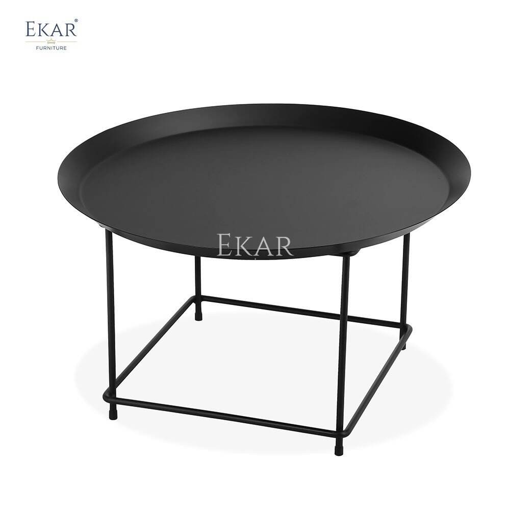 Modern Black White Matte Finish Metal Corner Table for Home Hotel Accent Living Room Furniture for Decoration Usage in Hospitals