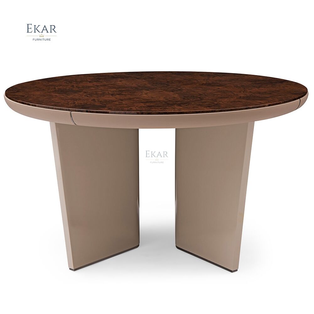 Light luxury Villa Wooden Dining Table Round modern minimalist oval designer Italian Style dining table and chairs