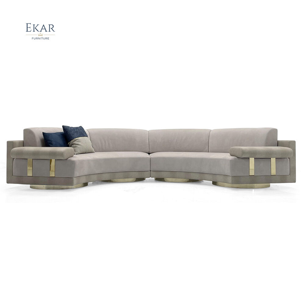 Elegant Crystal Steel Hardware Accent Sofa - New Design Customizable Modular Sectional